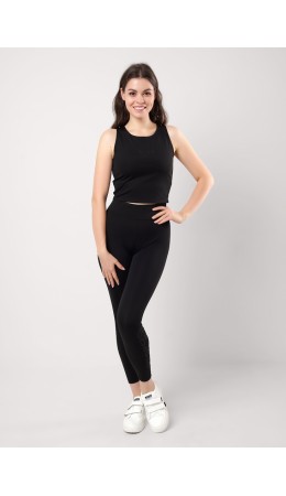 CLE LL25-100 э Лосины жен.спорт. Грей, чёрный