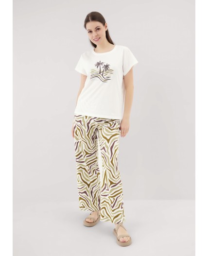 CLE LP25-1164/2 Пижама жен. Бора-Бора, молочный/хаки