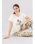 CLE LP25-1164/2 Пижама жен. Бора-Бора, молочный/хаки
