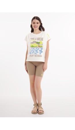 CLE LP25-1168 Набор одежды жен. Тропикана, молочный/св.коричневый