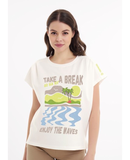 CLE LP25-1168 Набор одежды жен. Тропикана, молочный/св.коричневый