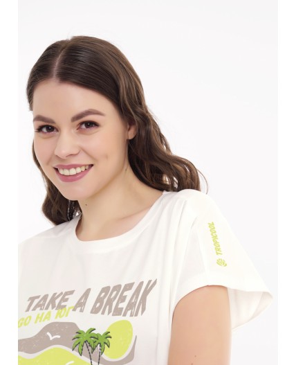 CLE LP25-1168 Набор одежды жен. Тропикана, молочный/св.коричневый