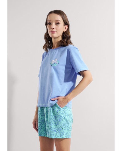 CLE LP25-1169/2 Набор одежды жен. Сёрф, голубой/св.зелёный