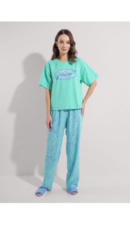 CLE LP25-1169/4 Набор одежды жен. Сёрф, св.зелёный/голубой