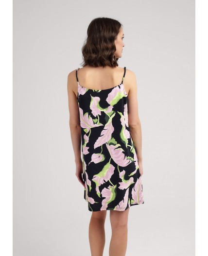 CLE LS25-1111/1 Сорочка ночн. жен. Сен-Тропе, чёрный/розовый