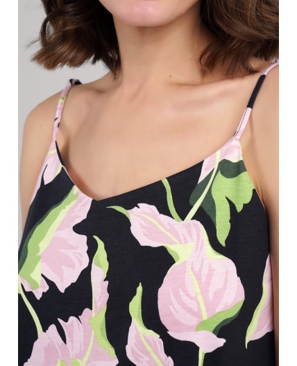 CLE LS25-1111/1 Сорочка ночн. жен. Сен-Тропе, чёрный/розовый