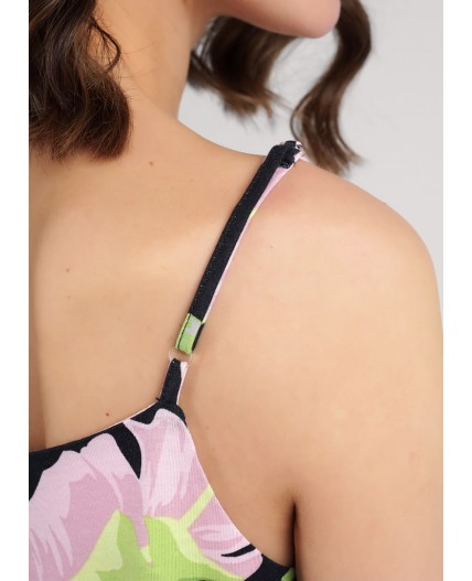 CLE LS25-1111/1 Сорочка ночн. жен. Сен-Тропе, чёрный/розовый