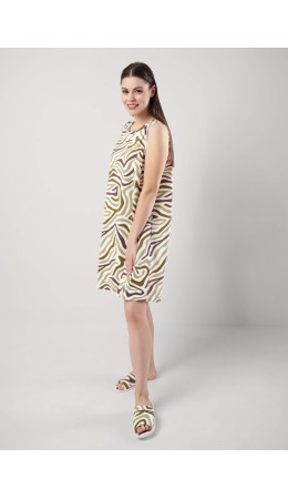 CLE LS25-1164 Сорочка ночн. жен. Бора-Бора, молочный/хаки