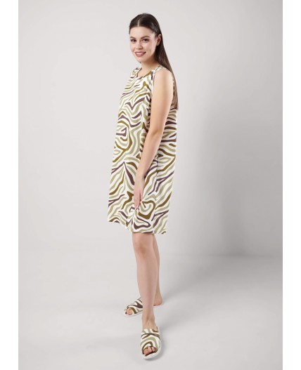 CLE LS25-1164 Сорочка ночн. жен. Бора-Бора, молочный/хаки