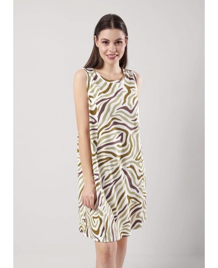 CLE LS25-1164 Сорочка ночн. жен. Бора-Бора, молочный/хаки