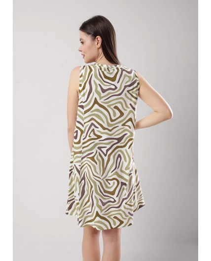 CLE LS25-1164 Сорочка ночн. жен. Бора-Бора, молочный/хаки