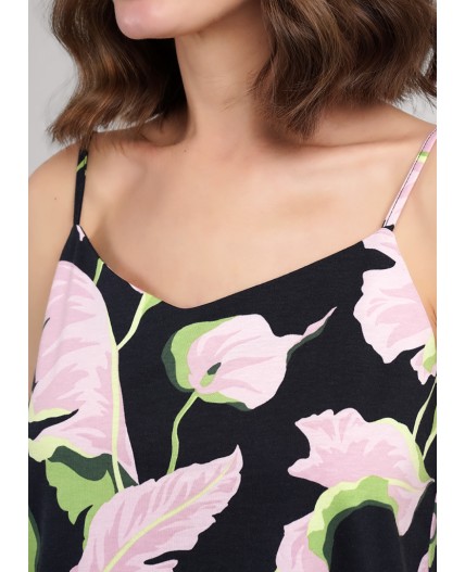 CLE LSET25-1111/1 Пижама жен. Сен-Тропе, чёрный/розовый