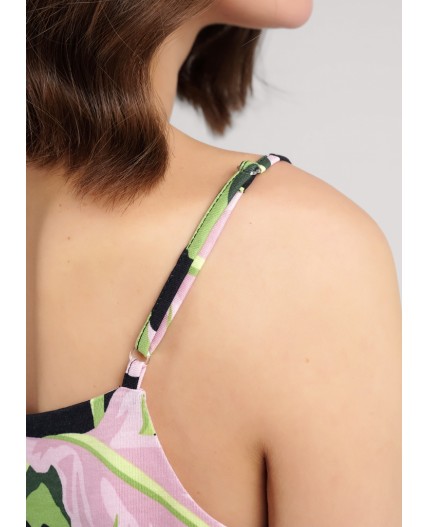 CLE LSET25-1111/1 Пижама жен. Сен-Тропе, чёрный/розовый