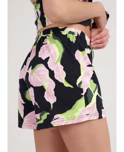 CLE LSET25-1111/1 Пижама жен. Сен-Тропе, чёрный/розовый