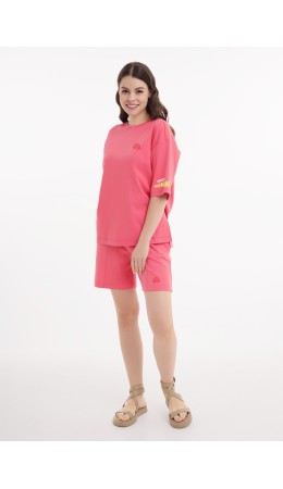 CLE LSH25-1168 Шорты жен. Тропикана, св.красный