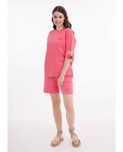 CLE LSH25-1168 Шорты жен. Тропикана, св.красный