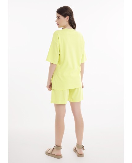CLE LSH25-1168 Шорты жен. Тропикана, св.жёлтый