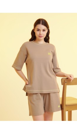 CLE LSH25-1168 Шорты жен. Тропикана, св.коричневый