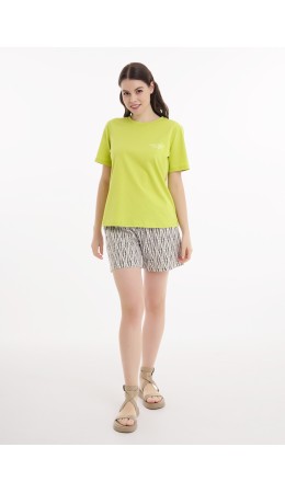 CLE LSH25-1168/1у Шорты жен. Тропикана, молочный/т.коричневый