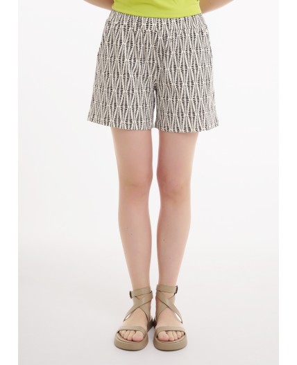 CLE LSH25-1168/1у Шорты жен. Тропикана, молочный/т.коричневый