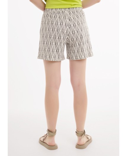CLE LSH25-1168/1у Шорты жен. Тропикана, молочный/т.коричневый