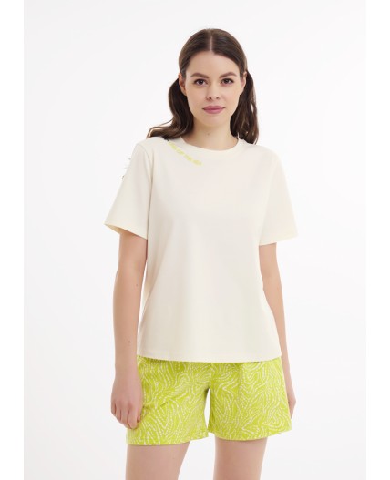 CLE LSH25-1168/2у Шорты жен. Тропикана, горчичный/молочный