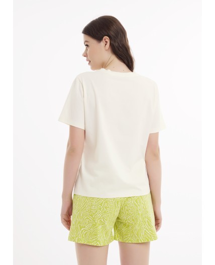 CLE LSH25-1168/2у Шорты жен. Тропикана, горчичный/молочный