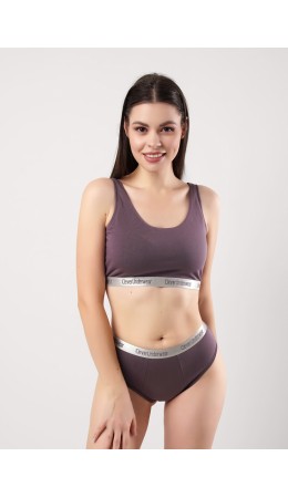 CLE LT25-1159 Майка жен. укор. Мускат, кофейный