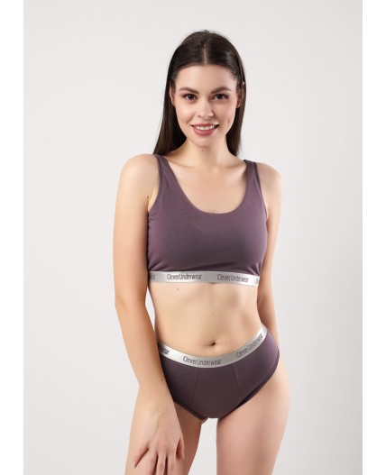 CLE LT25-1159 Майка жен. укор. Мускат, кофейный