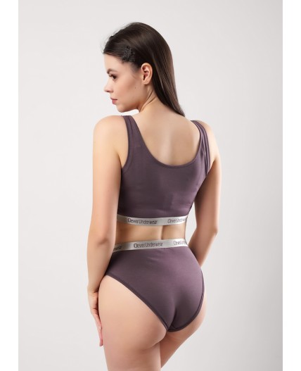 CLE LT25-1159 Майка жен. укор. Мускат, кофейный