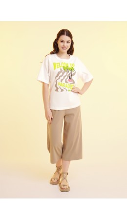 CLE LTR25-1168 Брюки жен. Тропикана, св.коричневый