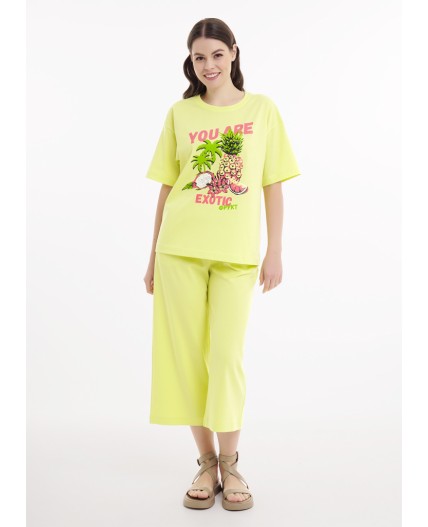 CLE LTR25-1168 Брюки жен. Тропикана, св.жёлтый