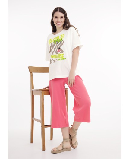 CLE LTR25-1168 Брюки жен. Тропикана, св.красный