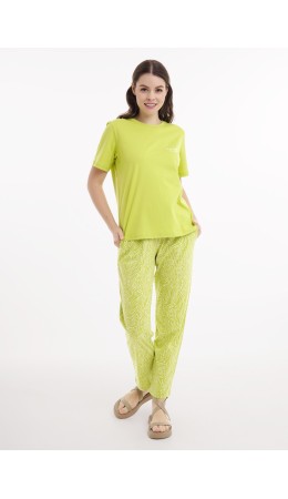 CLE LTR25-1168/2у Брюки жен. Тропикана, горчичный/молочный