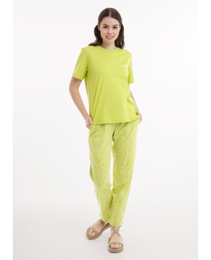 CLE LTR25-1168/2у Брюки жен. Тропикана, горчичный/молочный