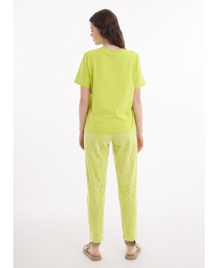 CLE LTR25-1168/2у Брюки жен. Тропикана, горчичный/молочный