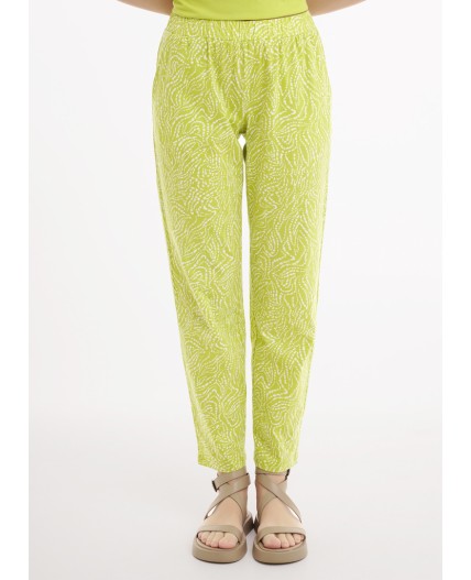 CLE LTR25-1168/2у Брюки жен. Тропикана, горчичный/молочный