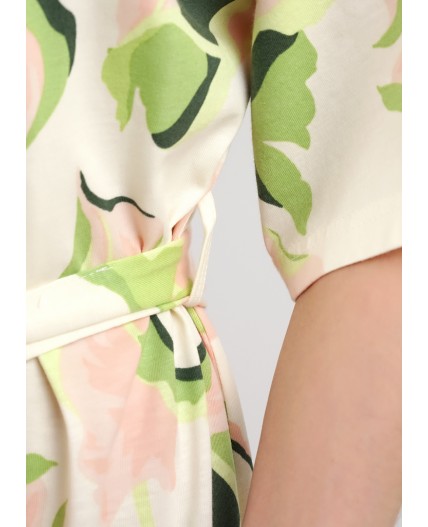 CLE LX25-1111 Халат жен. Сен-Тропе, персиковый/св.зелёный