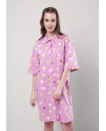 CLE LX25-1158 Халат жен. Витаминка, т.розовый/св.зелёный