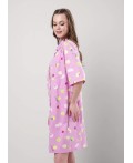 CLE LX25-1158 Халат жен. Витаминка, т.розовый/св.зелёный