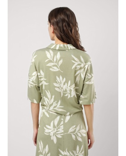 CLE Блузка жен. 256831/169зн, хаки/молочный