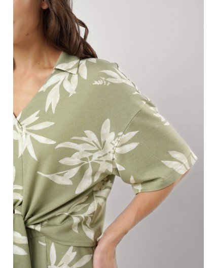 CLE Блузка жен. 256831/169зн, хаки/молочный