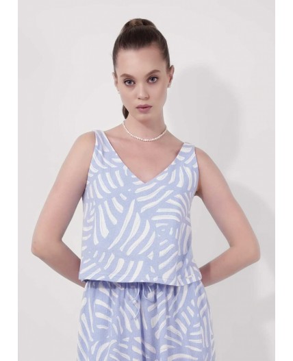 CLE Джемпер жен. 256914/177эфн, молочный/голубой