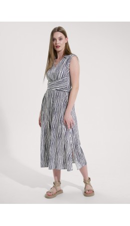 CLE Платье жен. 253123штн, молочный/т.синий