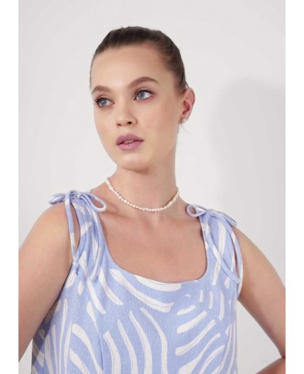 CLE Платье жен. 256916/177эфн, молочный/голубой