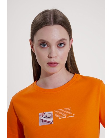 CLE Футболка жен. 256065кдт_п, оранжевый
