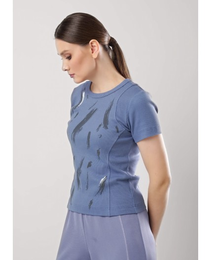 CLE Футболка жен. 256761/168ш_п, т.голубой