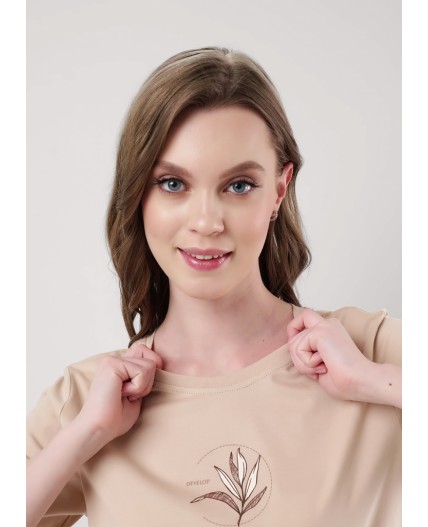 CLE LF25-968 Футболка жен. Home line ВЛ25, св.бежевый