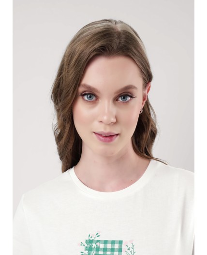 CLE LP25-968 Пижама жен. Home line ВЛ25, молочный/св.зелёный