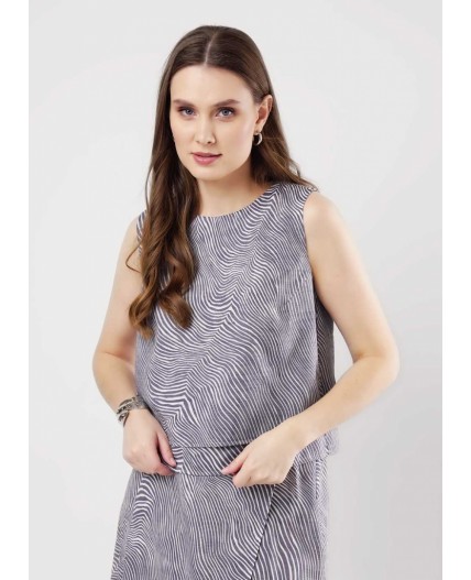 CLE Блузка жен. 253226/178штн, т.синий/молочный